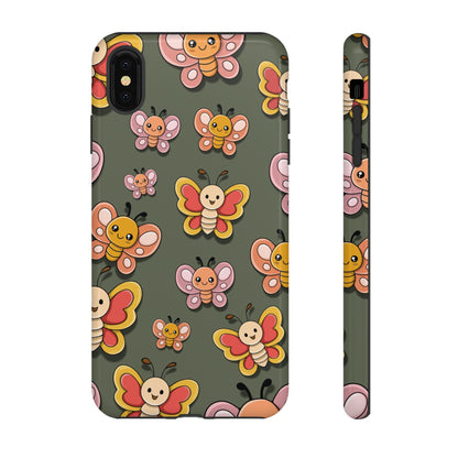 iPhone XS MAX / Glossy Phone Case - Green Butterfly Sticker Design Phone Case