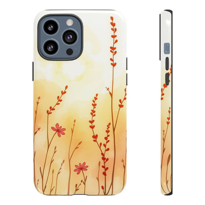 Boho Chic Watercolour Wildflower Dusk Pattern Phone Case