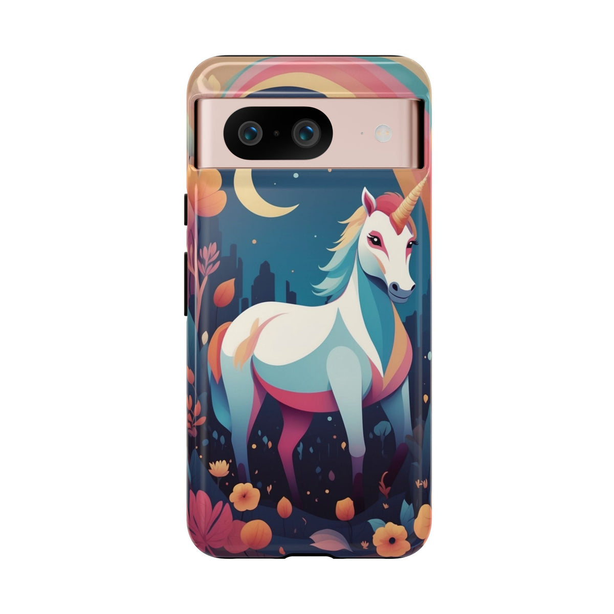 Stylised Unicorn & Rainbow Design Phone Case - Multicolor Phone Case - Google Pixel 8 / Glossy