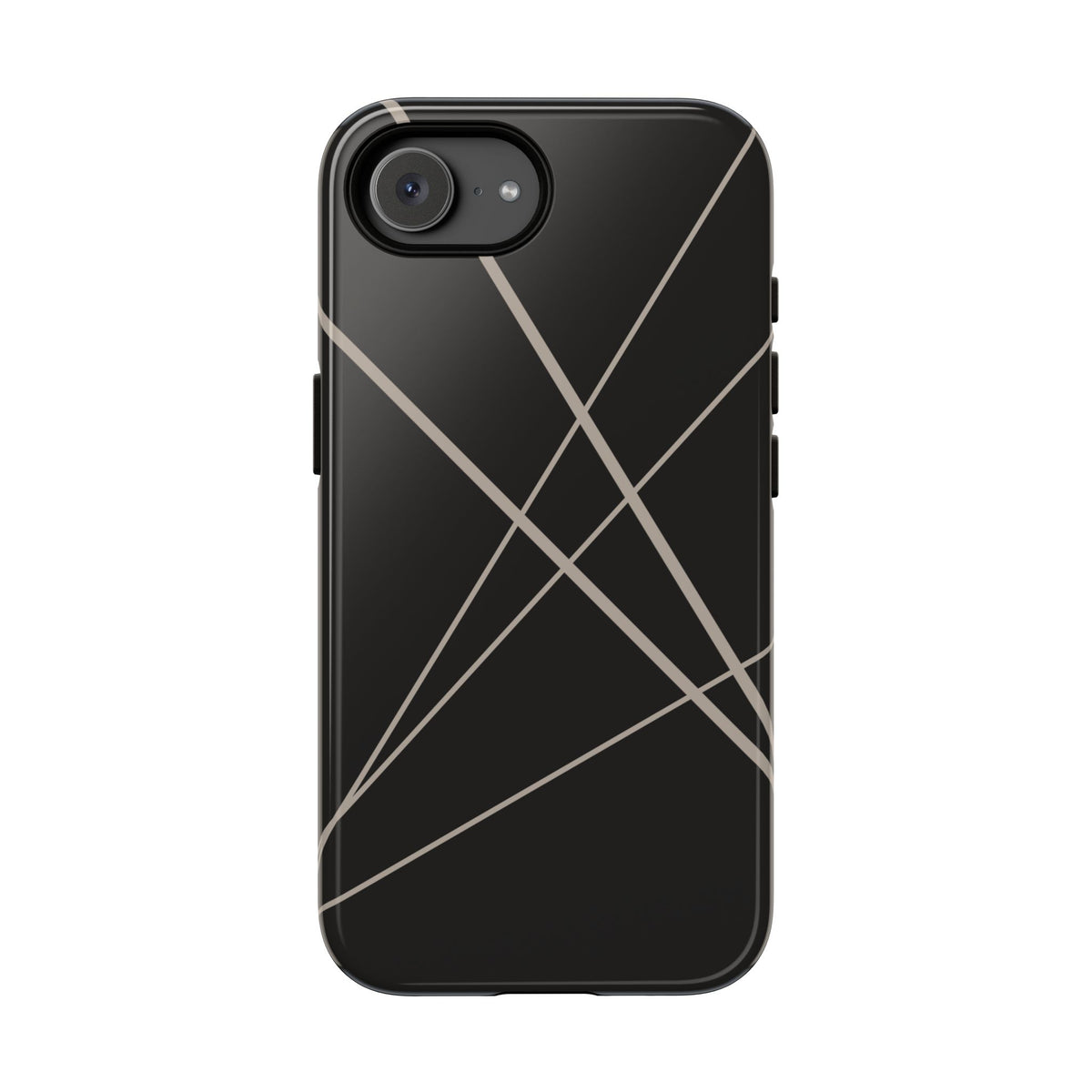 Abstract Black with Grey Lines Phone Case - Black Phone Case - iPhone 17e / Glossy