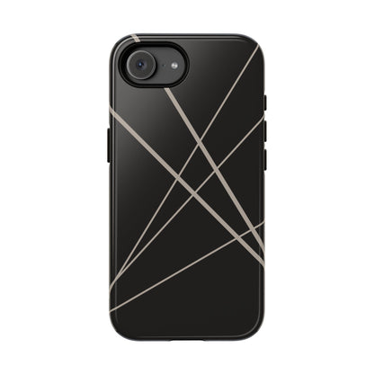 Abstract Black with Grey Lines Phone Case - Black Phone Case - iPhone 17e / Glossy