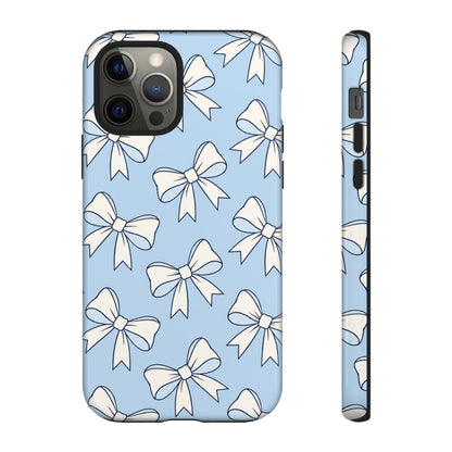 Chic Powder Blue Bow Pattern Phone Case