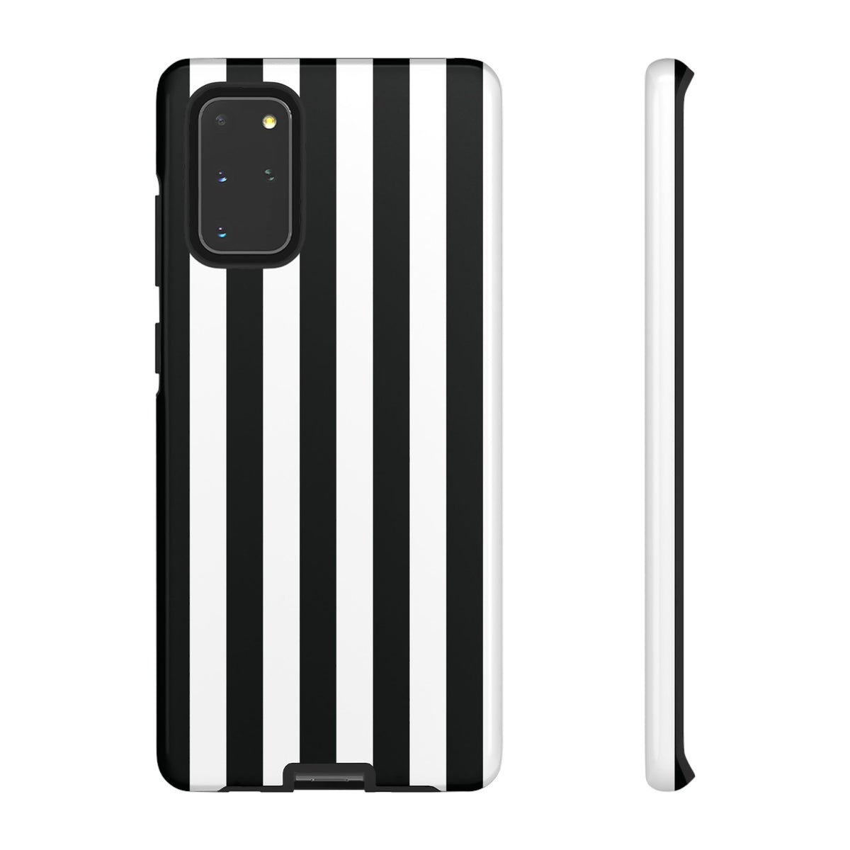 Simple Black & White Stripe Pattern Phone Case - White Phone Case - Samsung Galaxy S20+ / Glossy