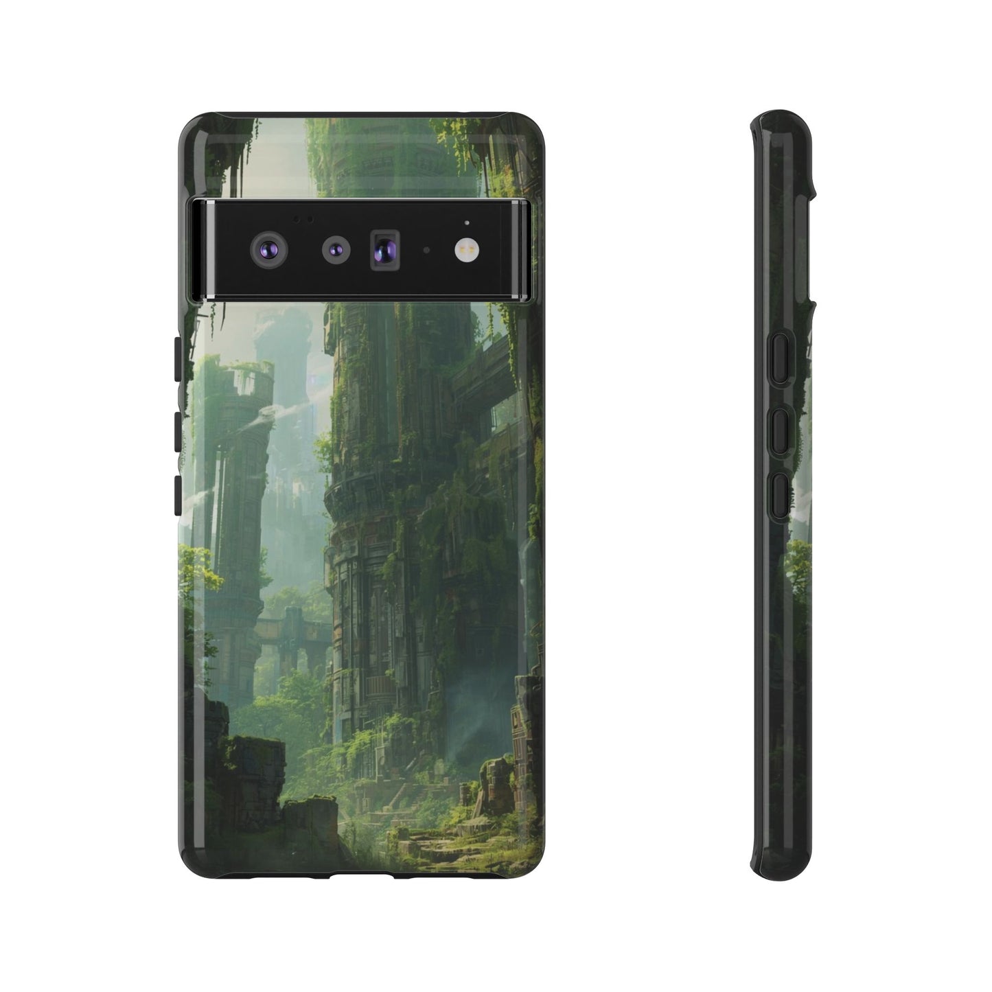 Google Pixel 6 Pro / Glossy Phone Case - Overgrown Future Ruins Sci-fi Phone Case