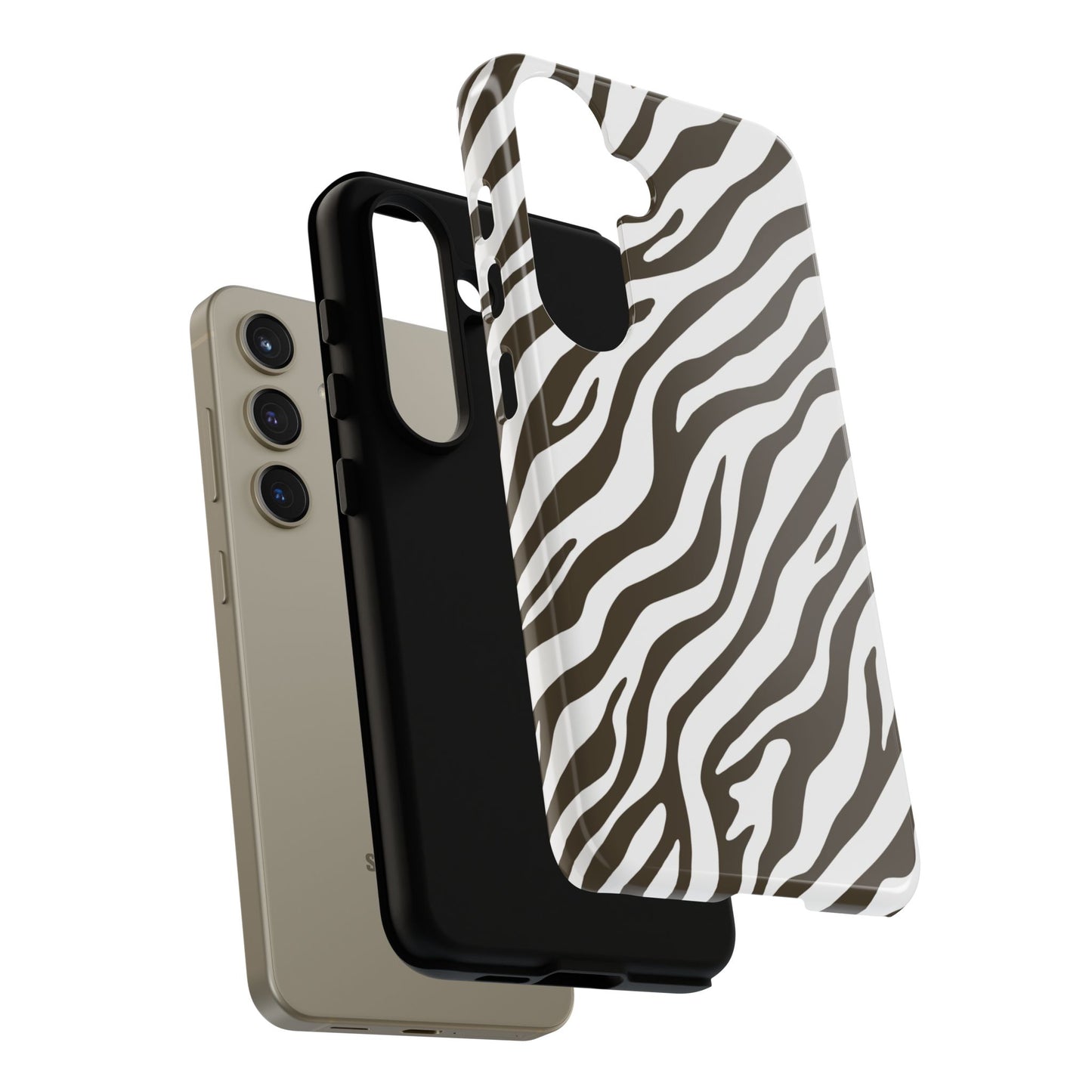 Stylish Mocha Zebra Print Phone Case