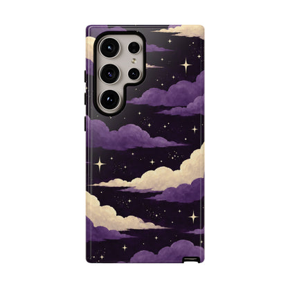 Illustrated Purple Clouds & Stars Phone Case