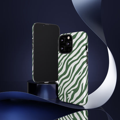 Stylish Sage Zebra Print Phone Case