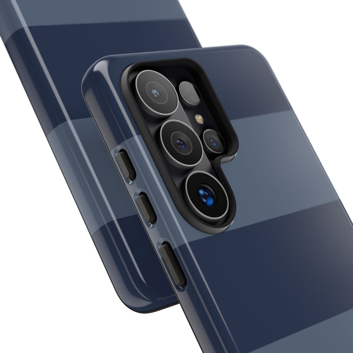 Dark Blue Horizontal Stripe Pattern Phone Case - Blue Phone Case