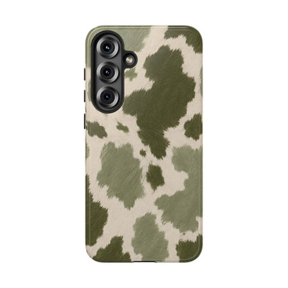 Stylish Olive Green Cow Print Phone Case