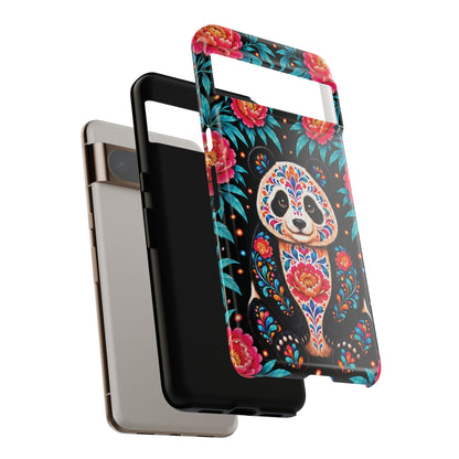 Cute Pink and Turquoise Calavera Panda Phone Case - Multicolor Phone Case