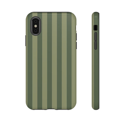 iPhone XS / Glossy Phone Case - ’Green Stripe Pattern’ Phone Case