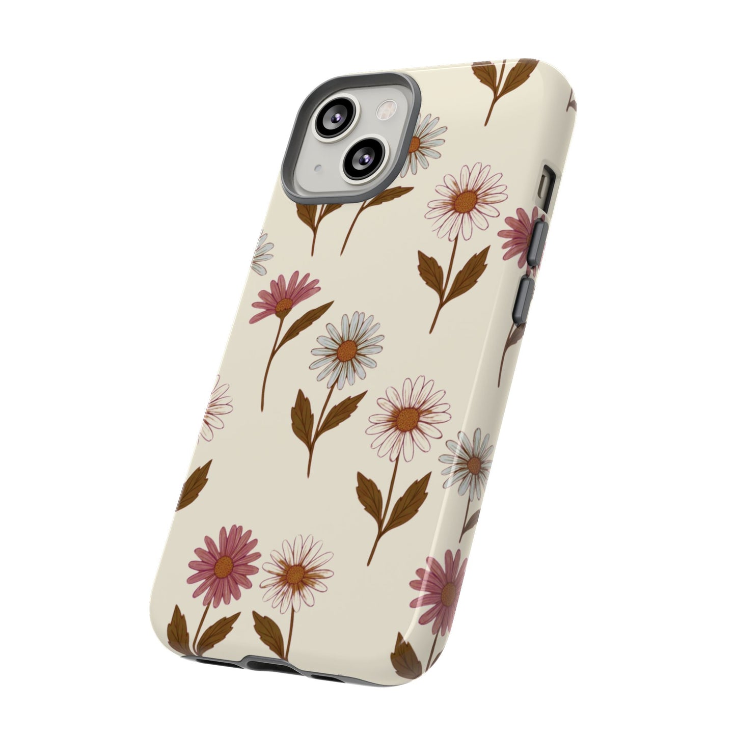 Pretty Cream & Rose Daisy Pattern Phone Case