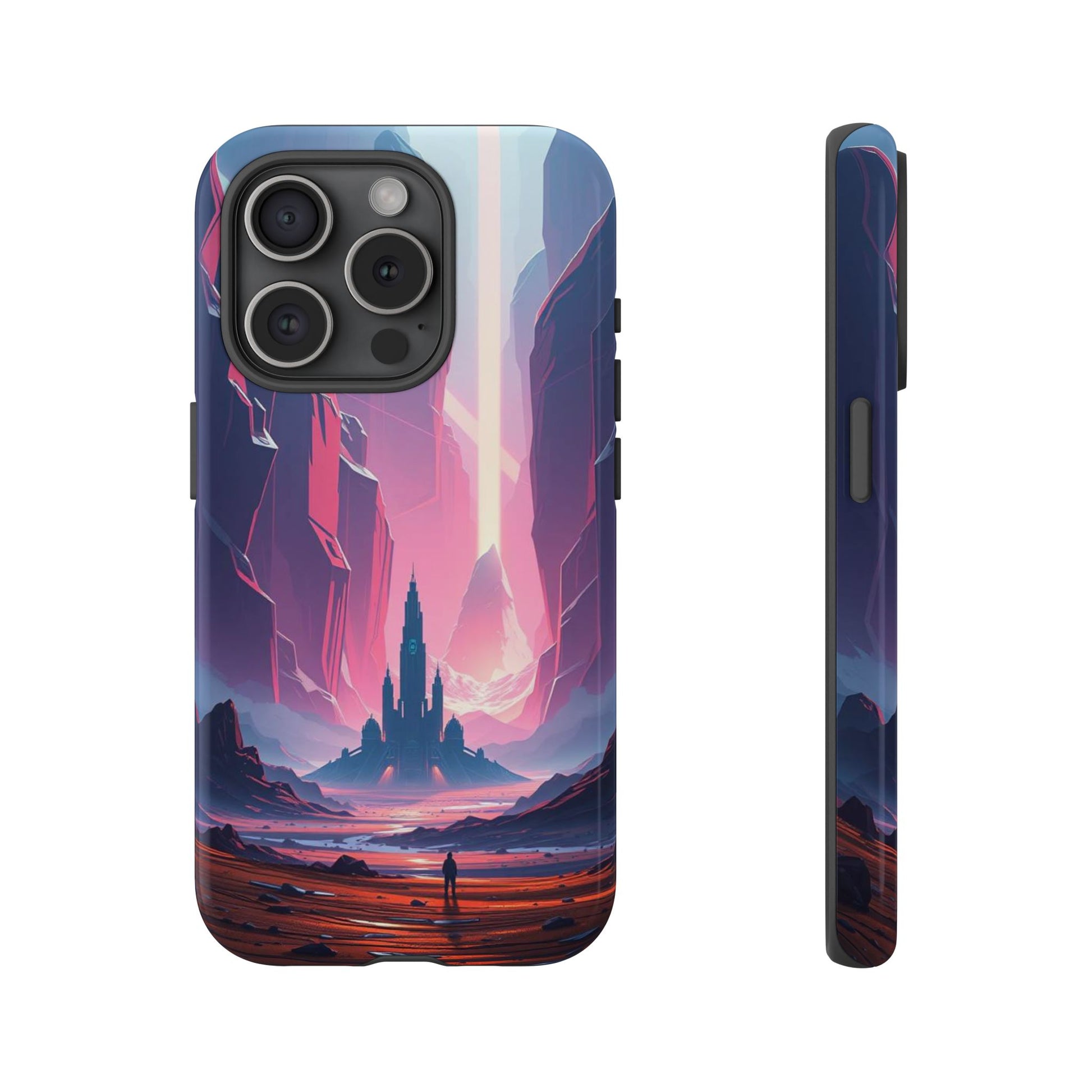 Alien Fortress Design Phone Case - Multicolor Phone Case - iPhone 15 Pro / Glossy