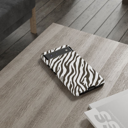 Stylish Mocha Zebra Print Phone Case