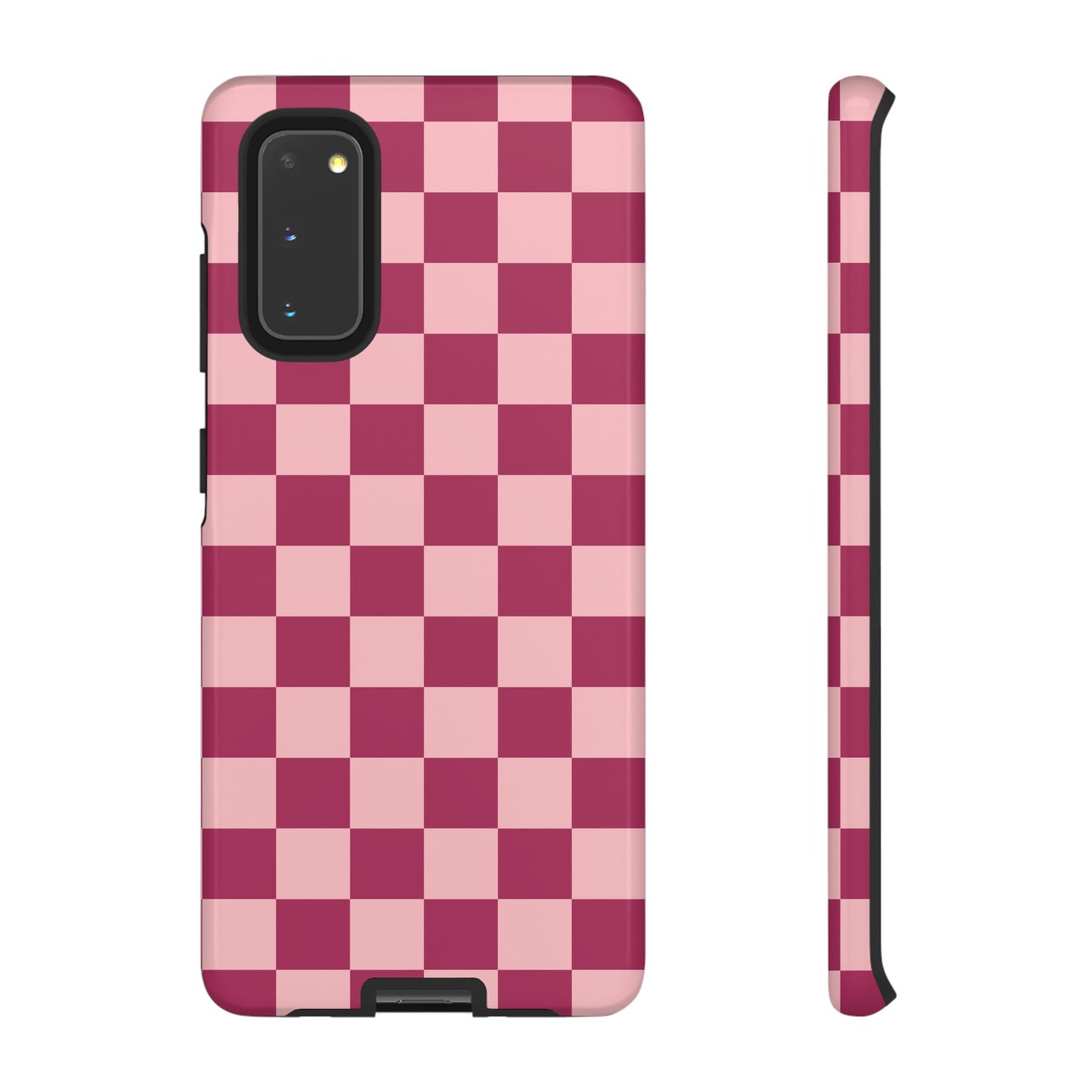 Samsung Galaxy S20 / Glossy Phone Case - ’Pink Checkered Pattern’ Phone Case