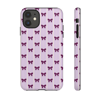 Retro Plum Purple Bow Pattern Phone Case