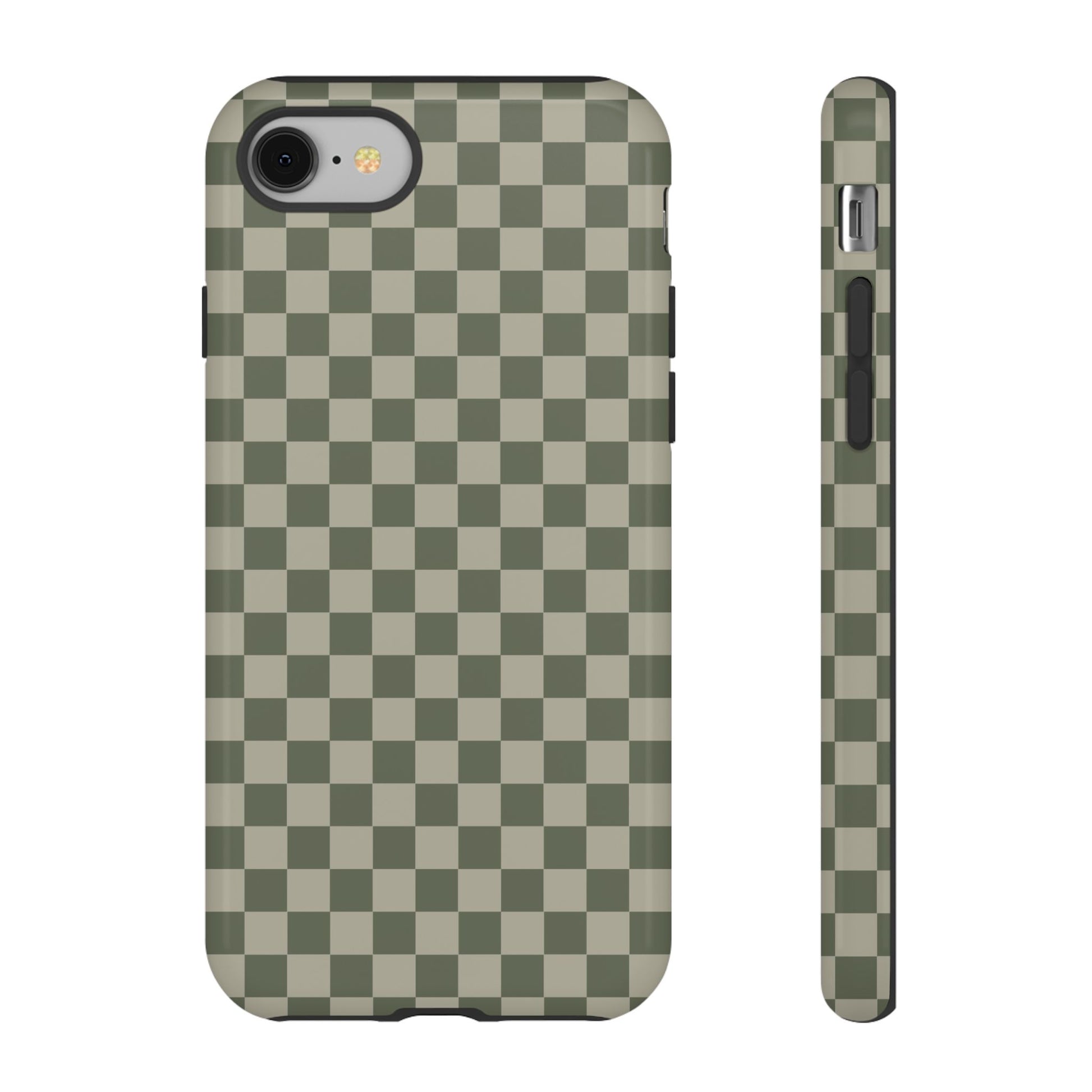 Bold Olive Green Checked Pattern Phone Case - Green Phone Case - iPhone 8 / Glossy