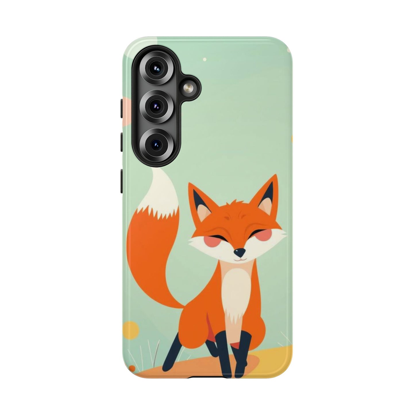 Samsung Galaxy S25 / Glossy Phone Case - Happy Fox Design Phone Case