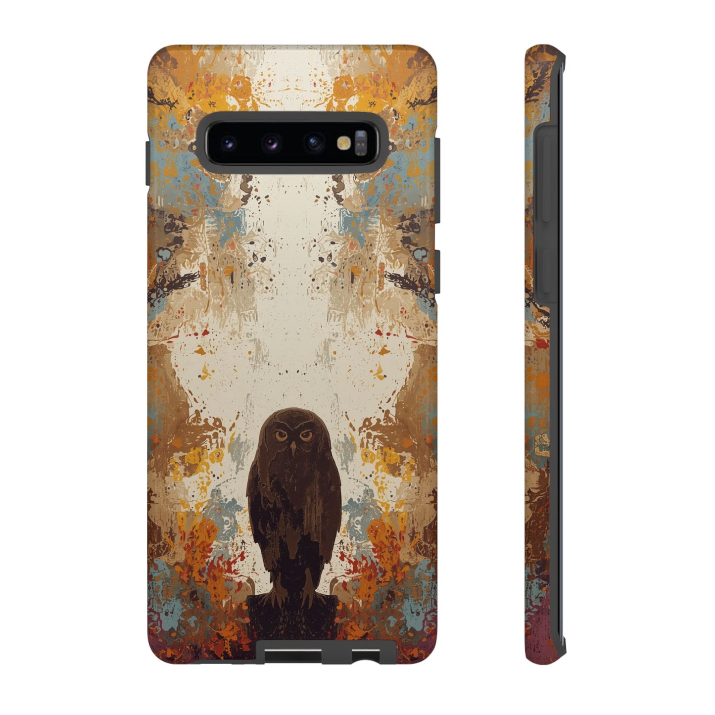 Samsung Galaxy S10 Plus / Glossy Phone Case - Abstract Owl Design Phone Case