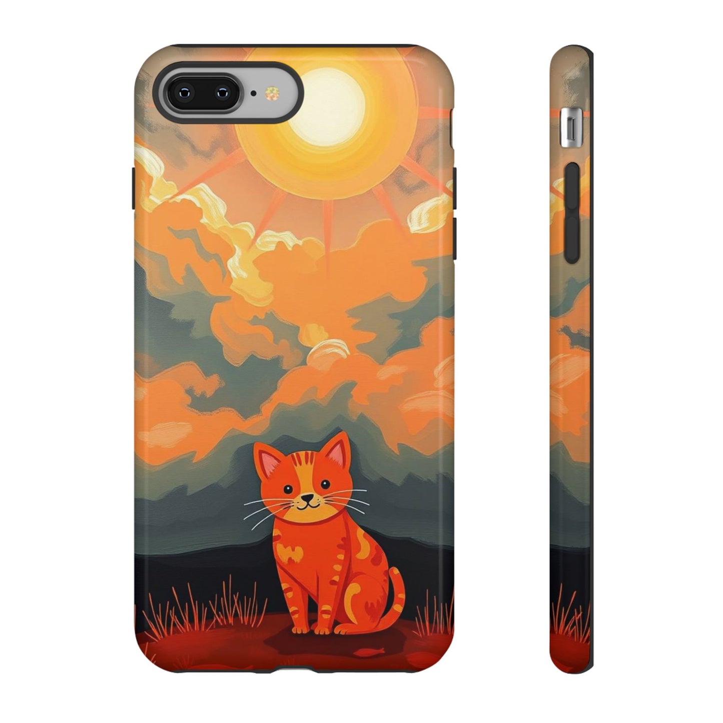 iPhone 8 Plus / Glossy Phone Case - Acrylic Painting Style Cat Design Phone Case