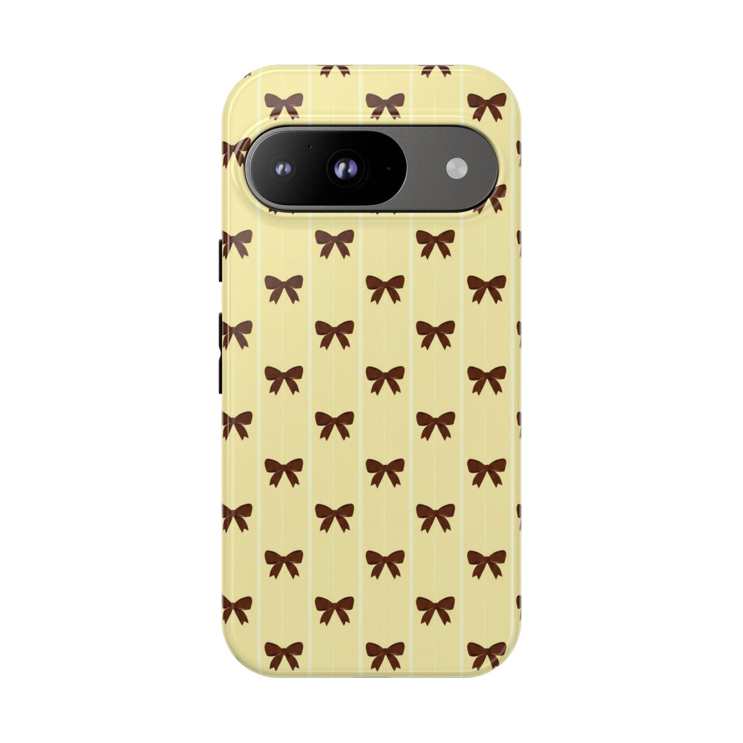Retro Chocolate Brown Bow Pattern Phone Case