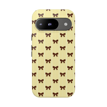Retro Chocolate Brown Bow Pattern Phone Case