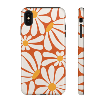 Retro Orange Daisy Pattern Phone Case - Orange Phone Case - iPhone XS MAX / Glossy