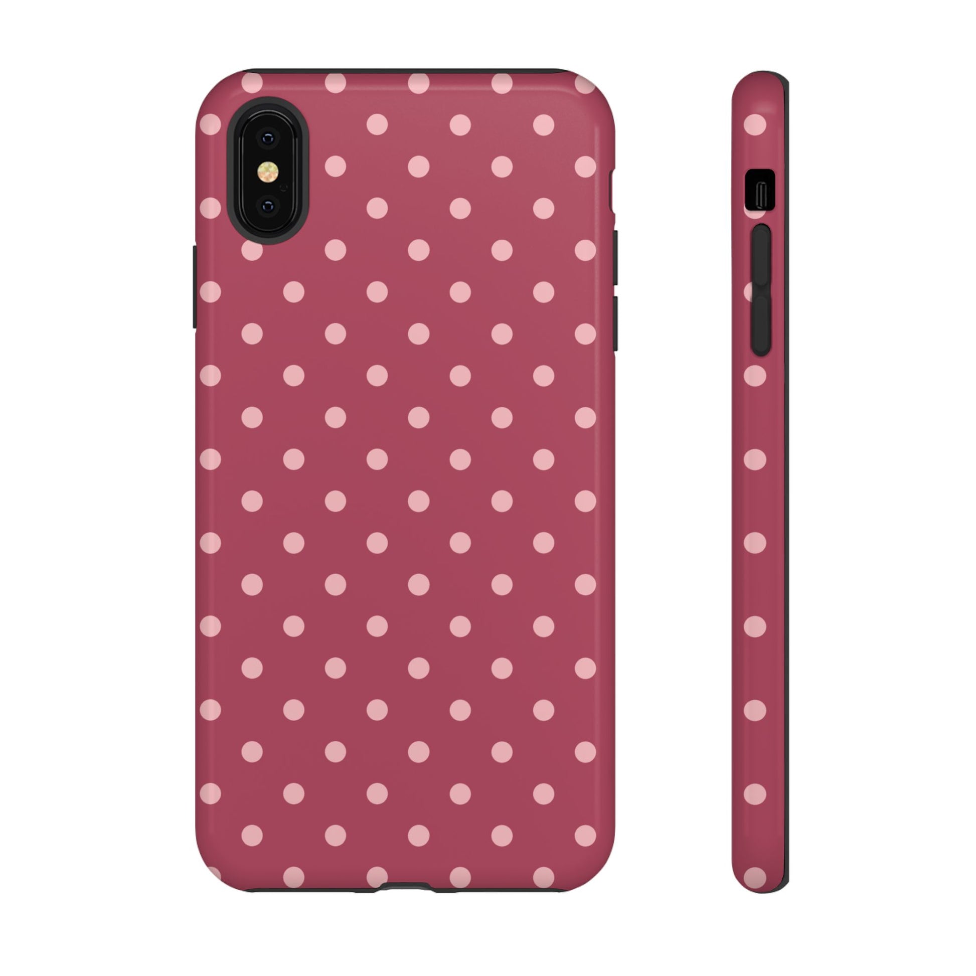iPhone XS MAX / Glossy Phone Case - ’Pink Dot Pattern’ Phone Case