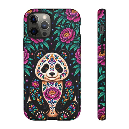 Cute Purple and Teal Calavera Panda Phone Case - Multicolor Phone Case - iPhone 12 Pro / Glossy