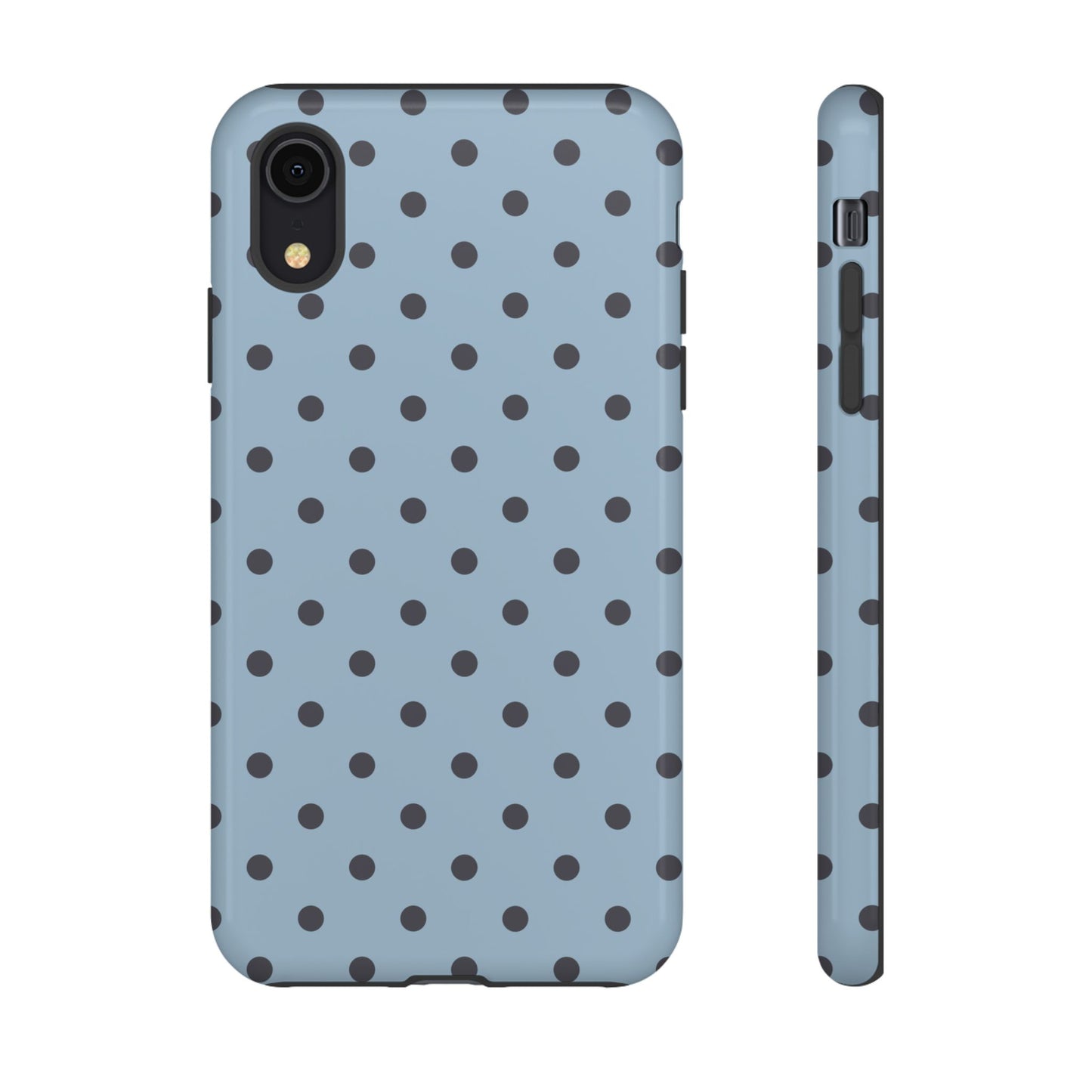 Light Blue with Dark Blue Dot Pattern Phone Case