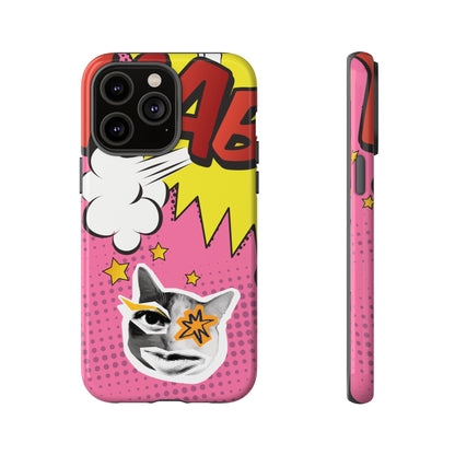 Bold Pink Pop Art Cat Phone Case - Pink Phone Case - iPhone 14 Pro Max / Glossy