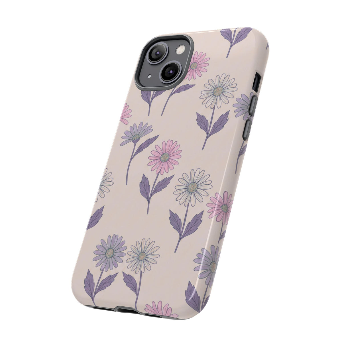 Pretty Pink & Purple Daisy Pattern Phone Case