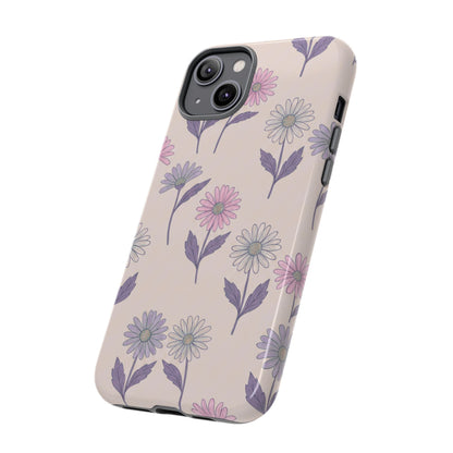 Pretty Pink & Purple Daisy Pattern Phone Case