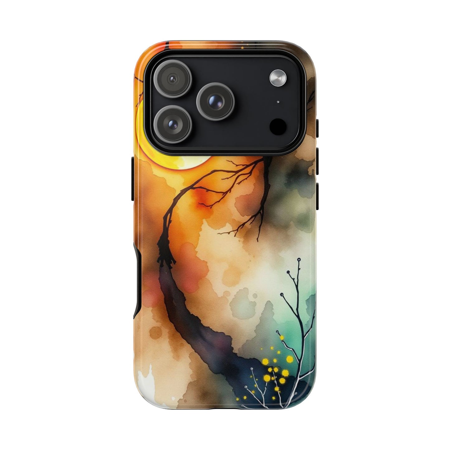 iPhone 17 Pro / Glossy Phone Case - Abstract Watercolour Gothic Scene Phone Case