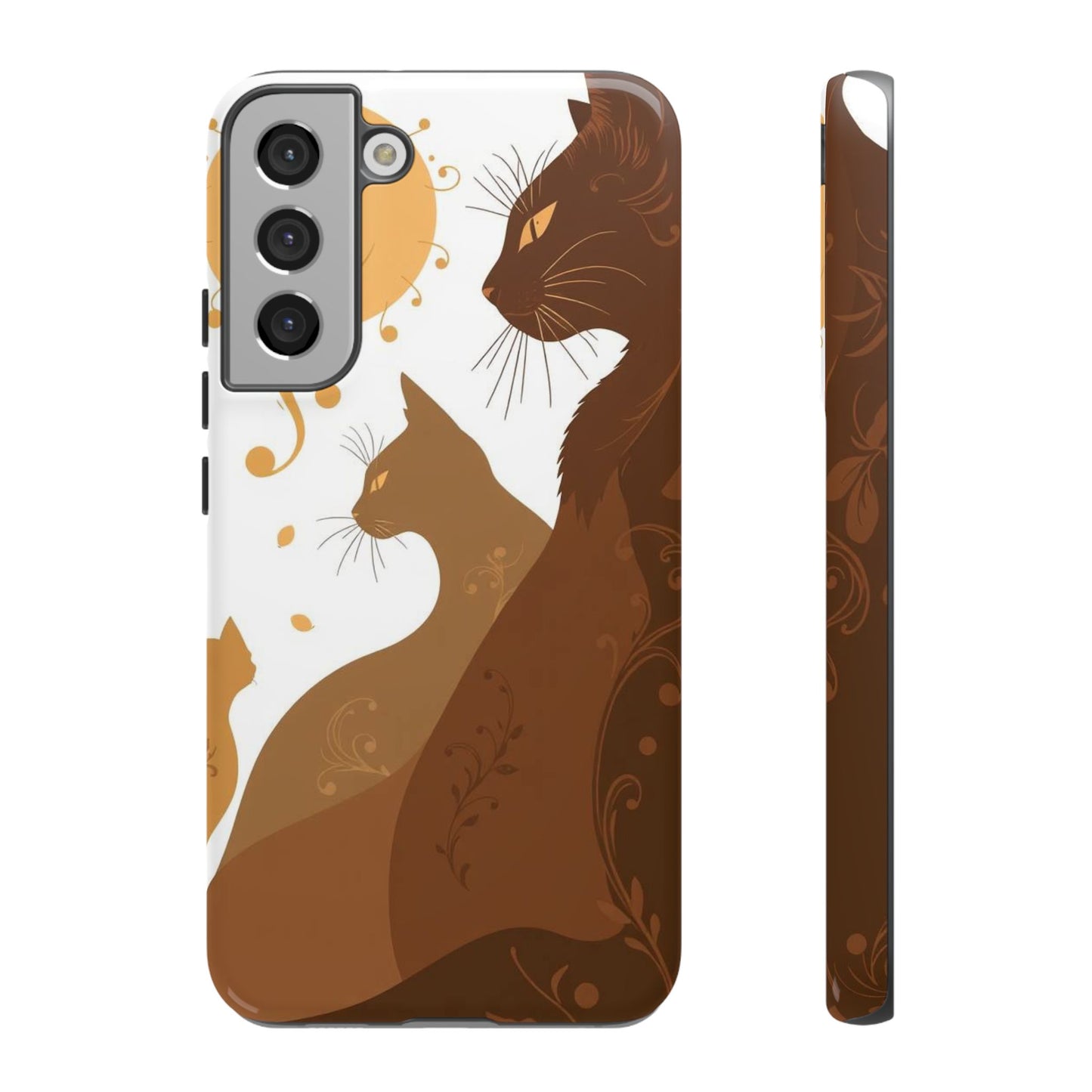Samsung Galaxy S22 Plus / Glossy Phone Case - Abstract Cat Pattern Design Phone Case