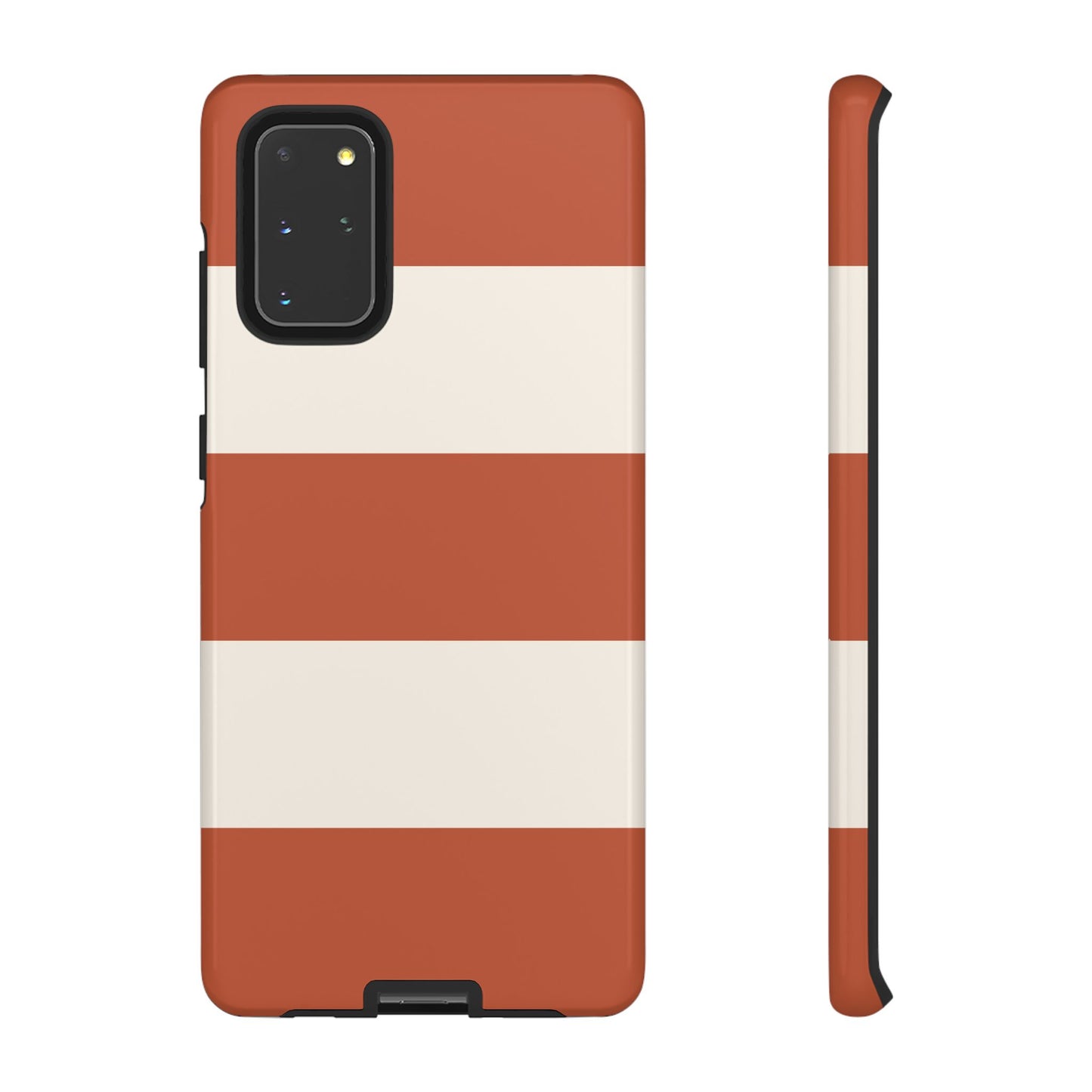 Samsung Galaxy S20+ / Glossy Phone Case - Terracotta Horizontal Stripe Pattern Phone Case
