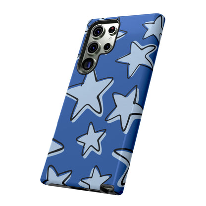 Cobalt Blue Doodle Star Phone Case
