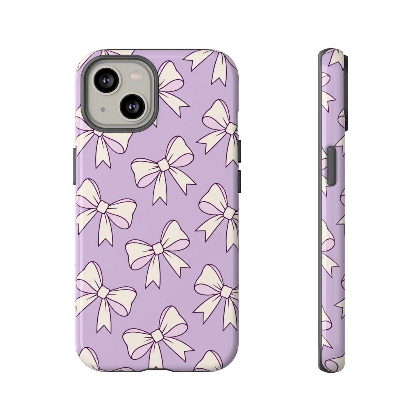 Chic Lilac Bow Pattern Phone Case