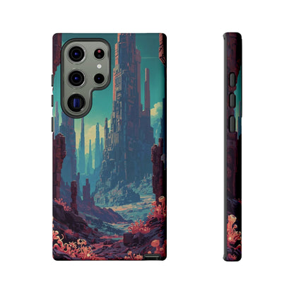 Alien Monolith Valley Sci-fi Phone Case - Pink Phone Case - Samsung Galaxy S23 Ultra / Glossy
