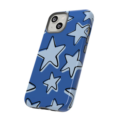 Cobalt Blue Doodle Star Phone Case