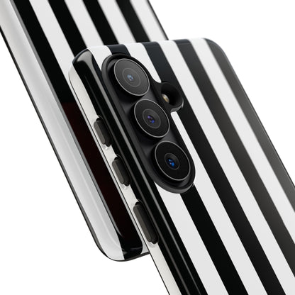 Simple Black & White Stripe Pattern Phone Case - White Phone Case