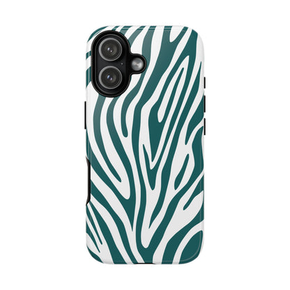 Graphic Teal Tiger Print Phone Case