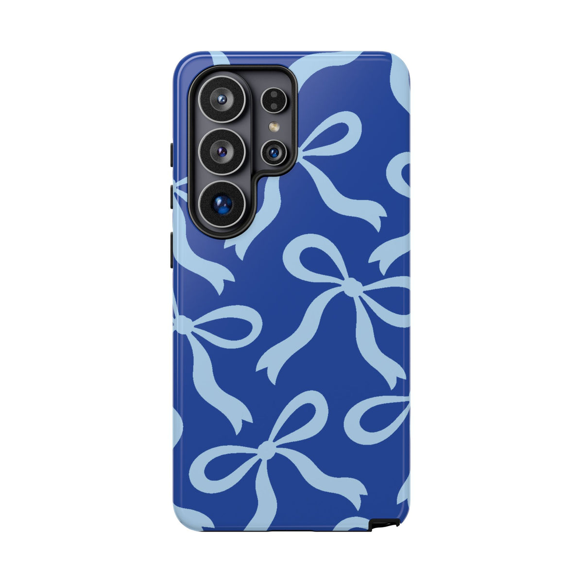 Bold Cobalt Blue and Powder Blue Bow Pattern Phone Case - Blue Phone Case - Samsung Galaxy S26 Ultra / Glossy