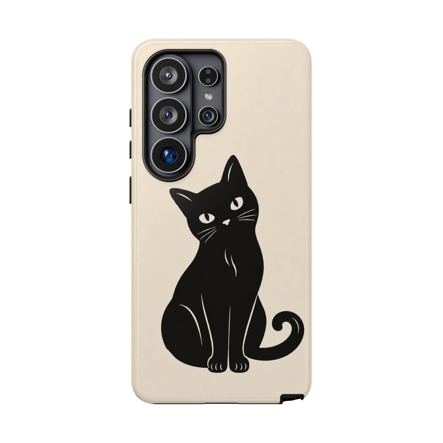 Minimalist Cream & Black Cat Phone Case