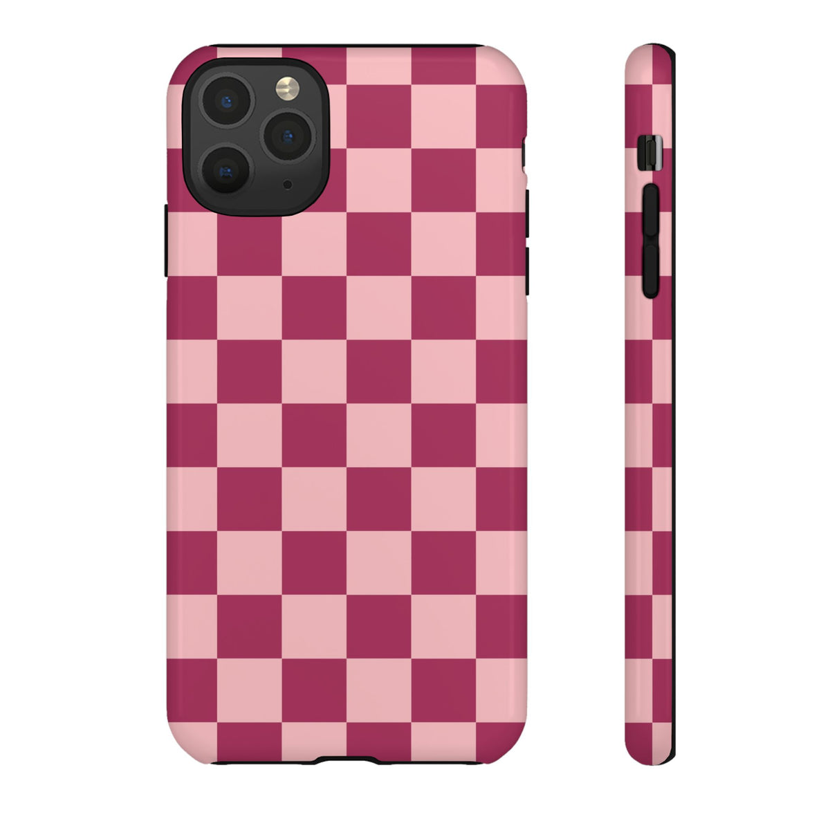 Pink Checked Pattern Phone Case - Pink Phone Case - iPhone 11 Pro Max / Glossy