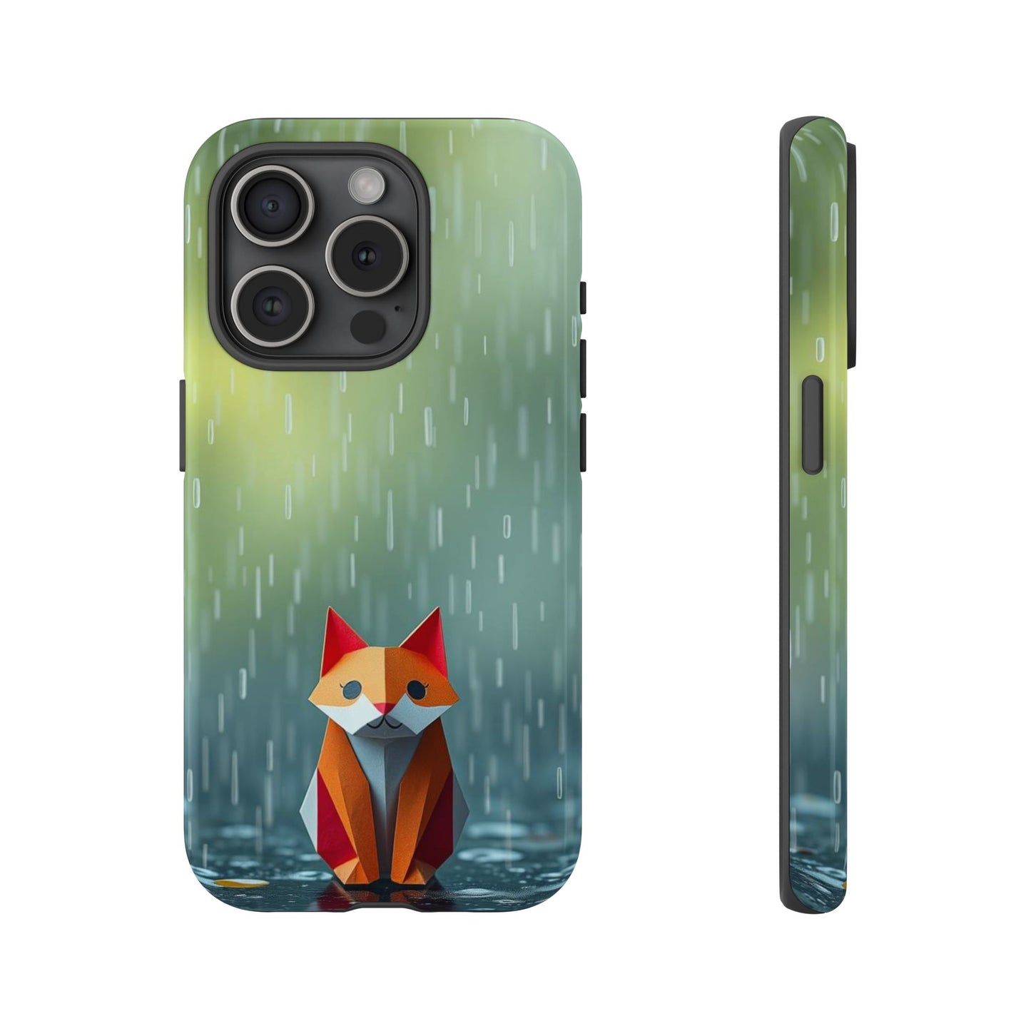iPhone 15 Pro / Glossy Phone Case - Origami ’Soggy Fox’ Design Phone Case