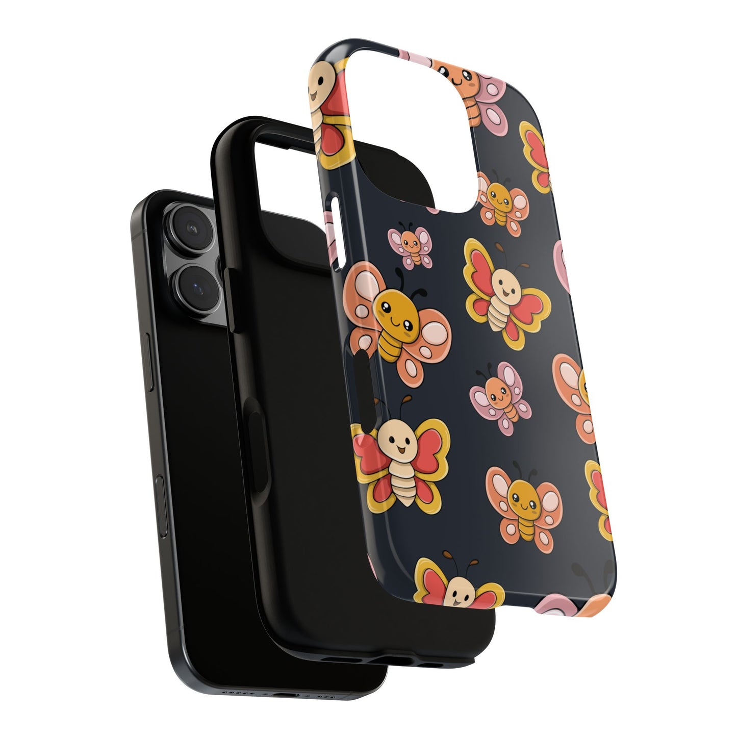 Grey Butterfly Sticker Design Phone Case - Grey Phone Case