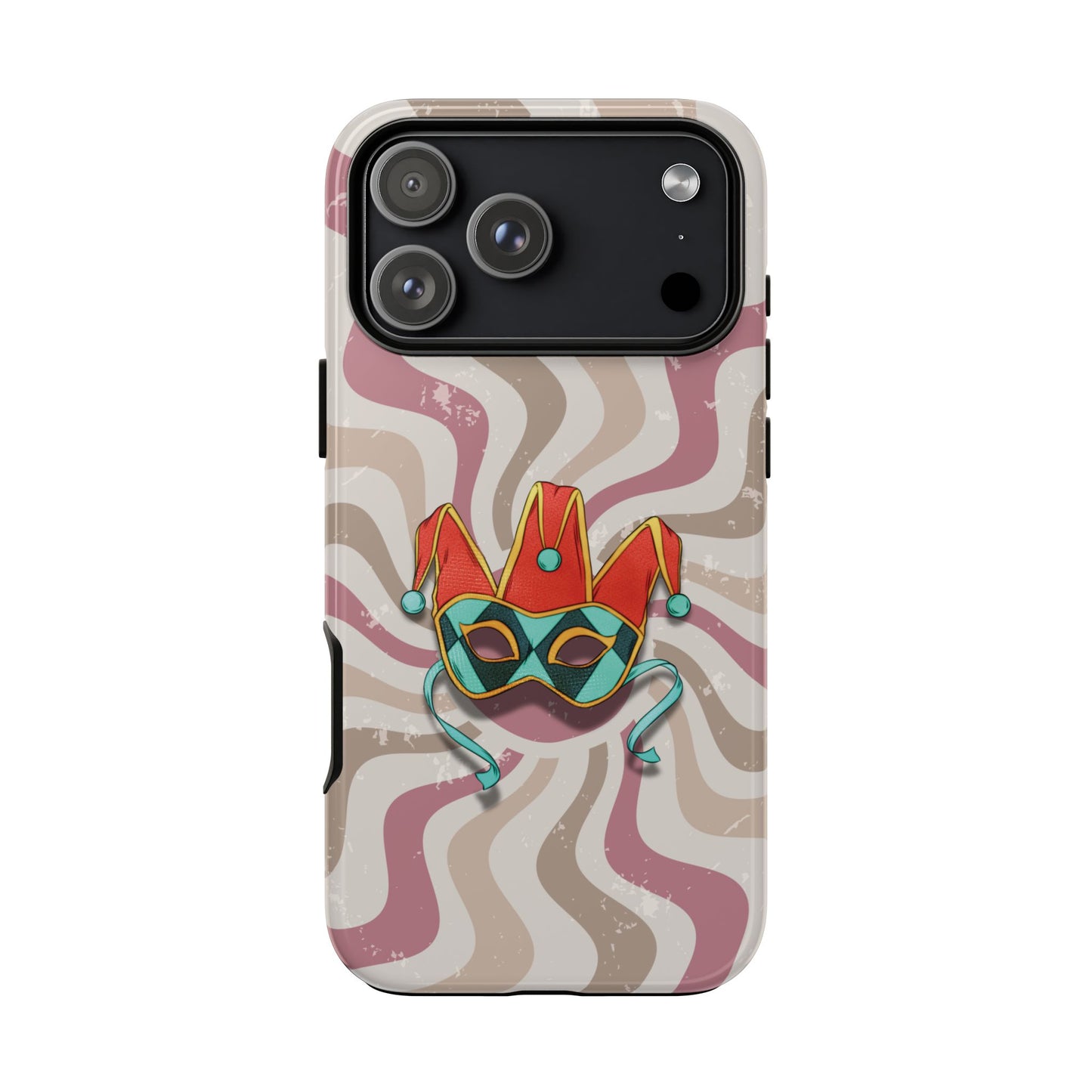 Venetian Jester Mask – Pink Retro Soft Revival Phone Case - Pink Phone Case - iPhone 17 Pro Max / Glossy