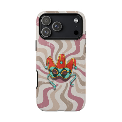 Venetian Jester Mask – Pink Retro Soft Revival Phone Case - Pink Phone Case - iPhone 17 Pro Max / Glossy
