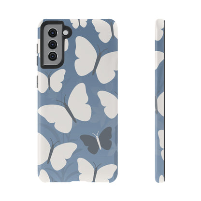 Minimalist Light Blue Butterfly Pattern Phone Case - Blue Phone Case - Samsung Galaxy S21 Plus / Glossy